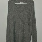 Nordstrom Merino Wool Cable Knit Metallic Sparkle Thread VNeck Sweater Women’s M Photo 0
