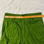 Maeve Anthropologie Colette Wide-Leg Green Pants Linen Blend High Waist Size 24 Photo 6