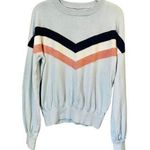 Spiritual Gangster Stripes Block Sweater in Blue Women's Cotton & Cashmere sz S Photo 0