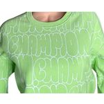 Champion  Reverse Weave All Over Print Bubble Letter Sweatshirt Lime Green Size S Photo 1