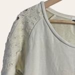 Maison Scotch & Soda Ivory Eyelet 3/4 Sleeve Pullover Crewneck Sweater Size S Photo 1