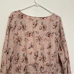 Maurice's 1 Plus Size Pink Floral Smock Waist Blouse Boho Long Sleeve Peasant Top Photo 12