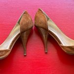 Fendi Vintage Brown Suede Peep-Toe Heels Size 36 Photo 1