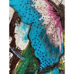 Vintage Azi Mesh Top Large Butterfly Floral Embellished Artsy Whimsy Tattoo Y2K Photo 15