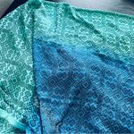 Pashmina Style Scarf/Wrap Blue and Green EUC Photo 9
