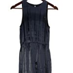 Tibi Flume Asymmetrical Silk Lined Wrap Sleeveless Maxi Halter Dress 8 Black Photo 2