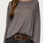 Elm Design greenish grey crewneck Jersey top oversized lagenlook Large NWT Gray Photo 0