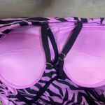 Women’s one piece swimsuit, purple‎ and black zebra stripe Size undefined Photo 4