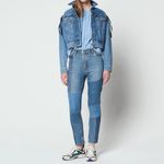 Sandro  Blue Denim jacket with lace-up details Size 34 Photo 2