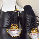 Classic Black Work Safety Steel Toe Ankle Boots Size 8 Photo 2