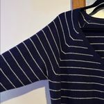 Gap  Navy and White Striped V neck oversized Sweater XL Photo 2