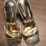 Pretty Little Thing Gold and Silver Heels with Ruched Detail Photo 0