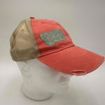 Adams  Women's Pink Distressed Plaid Montana Mesh Baseball Cap Photo 1