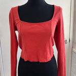 Urban Outfitters ‎ Outfitters Meg Square Neck Ribbed Top large boho cottagecore prairie Photo 0