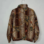 Vintage animal print 80s 90s jacket full zipper lightweight pockets baddie Brown Size M Photo 2