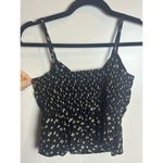 American Eagle  Cropped Cami Black Yellow Floral Women Size Small S Photo 3