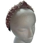 Blush Pink Purple Velvet Headband Knot Pearl Beads NWOT Hair Accessory Photo 0