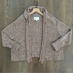 Brochu Walker Crown Open Front Boucle Knit Cardigan Sweater Tan Melange Medium Photo 0