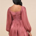 Lulu's Pink Sweetheart Mini Dress with Pleated Bishop Sleeves Size M Photo 2