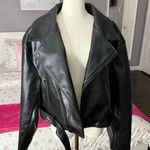 LIONESS Women's Black Leather Jacket Photo 0