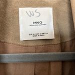 Mango MNG  Genuine Leather Suede Trench Coat Belted Taupe Double Breasted Photo 11