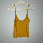 Know One Cares Womens Mustard Yellow Ruffle Scoop Neck Camisole Top Size Large Photo 1