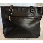 Coach Black Crossgrain Leather Zip Top Tote Bag #F35204 Photo 4