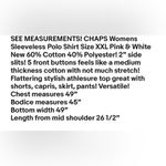 CHAPS Womens Sleeveless Polo Shirt Size XXL Pink & White New Photo 6