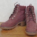 Timberland Kinsley Burgundy Nubuck Leather Boots SIze 8 Photo 0