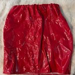 Red Latex Mini Skirt Photo 0