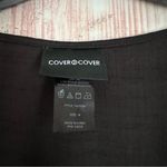 Cover 2 Cover Black V Neck Drawstring Waist Fringe Hem Swim Coverup Size M Size M Photo 6