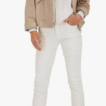 Mother The Mid Rise Dazzler Crop Fray Jean Cream Puffs Size 28 6 US NWOT Raw Hem Photo 0