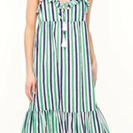 J.Crew  Green and White Ruffled Tiered Sundress Photo 0