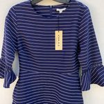 Gilli Womens size small navy and white striped swing dress with pockets … Photo 3