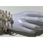 Vintage Silver And White Beaded Layered Bracelet Womens Multi Bracelet Sz 8 Photo 3