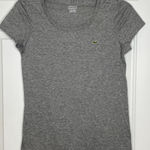 Lacoste  Gray Round Neck Cap Sleeve Tee Size 36 US‎ SIZE SMALL Photo 0