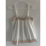 Banana Republic  Tank Women 6 White Cotton Gold Embroidered Preppy Coastal Button Photo 1