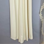 Vintage 1970s Wedding Dress Lace Belt Long Veil Handmade Cream Pale Yellow Retro Photo 14