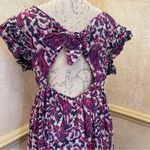 House of Harlow  1960 pink and blue floral  midi/maxi poplin cotton dress Sz L Photo 7
