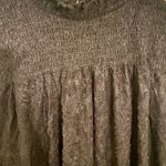 Witchy Whimsigoth Dark Fairy Black Lace High Neck Smocked Long Sleeve Top Medium Photo 5