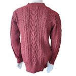 Entro Dark Rust Cable Knit 3 Button Sweater (S) Photo 3