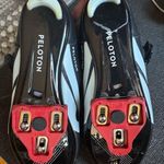 Peloton Black and Red Athletic Cycling Shoes with Velcro Straps Photo 3