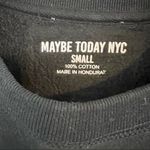 Maybe Today NYC Winter Rose Black Crew Neck Sweatshirt. Size Small. Unis… Photo 2