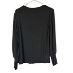 Lascana Black Long Sheer Chiffon Puff Sleeve Crew Neck Blouse Women Sz L Size L Photo 1