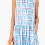 Tuckernuck  Dress Blue Westport Trellis Sleeveless Hayes Shirt Pockets Plaid Photo 0