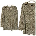 Tinsel Ladies Button Up BOHO Leopard Print Safari Blouse Size 1X Plus Size Photo 1