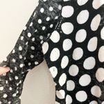 Michael Kors MICHAEL Black White Polka Dot Gold Button Down Cardigan Sweater M Photo 5