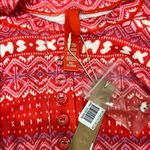 SKIMS  Logo Plush Red Pointelle Lounge Set Henley Top and Pants Photo 7