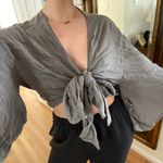 Olivaceous Tie Front Top Photo 1