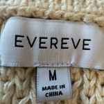 Evereve Clarissa Sweater Tank Crochet Ribbed Knit Striped M Cream & Navy Blue Photo 4